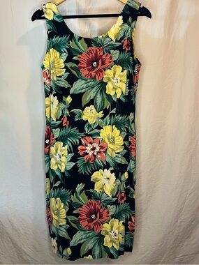 Vintage Jennifer Jeffries Floral Midi Tropical Dress